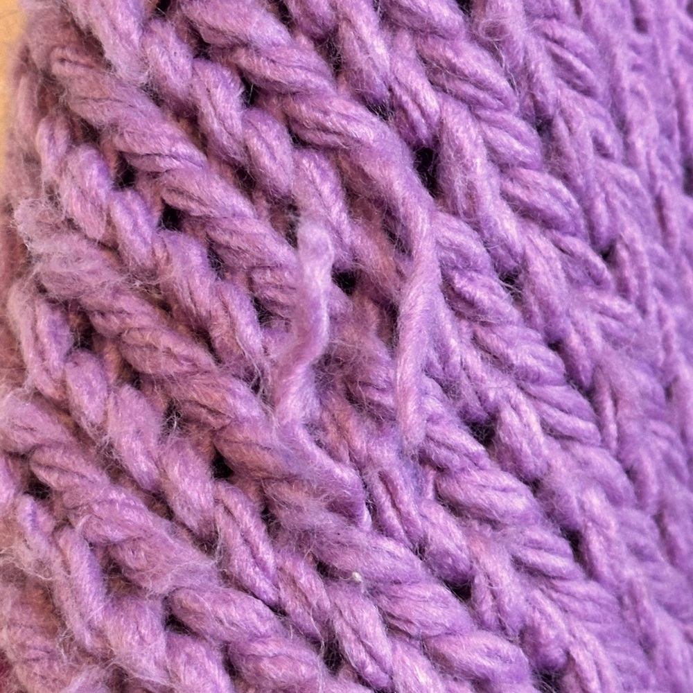 FRNCH Women's Cozycore Cottagecore Fishercore Purple and Brown Knit Cardigan - Picture 7 of 12